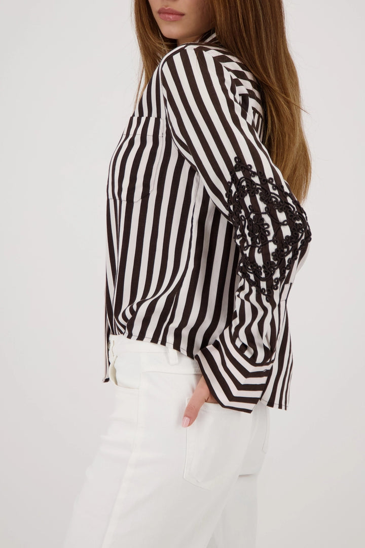 Monari braun gestreifte Bluse