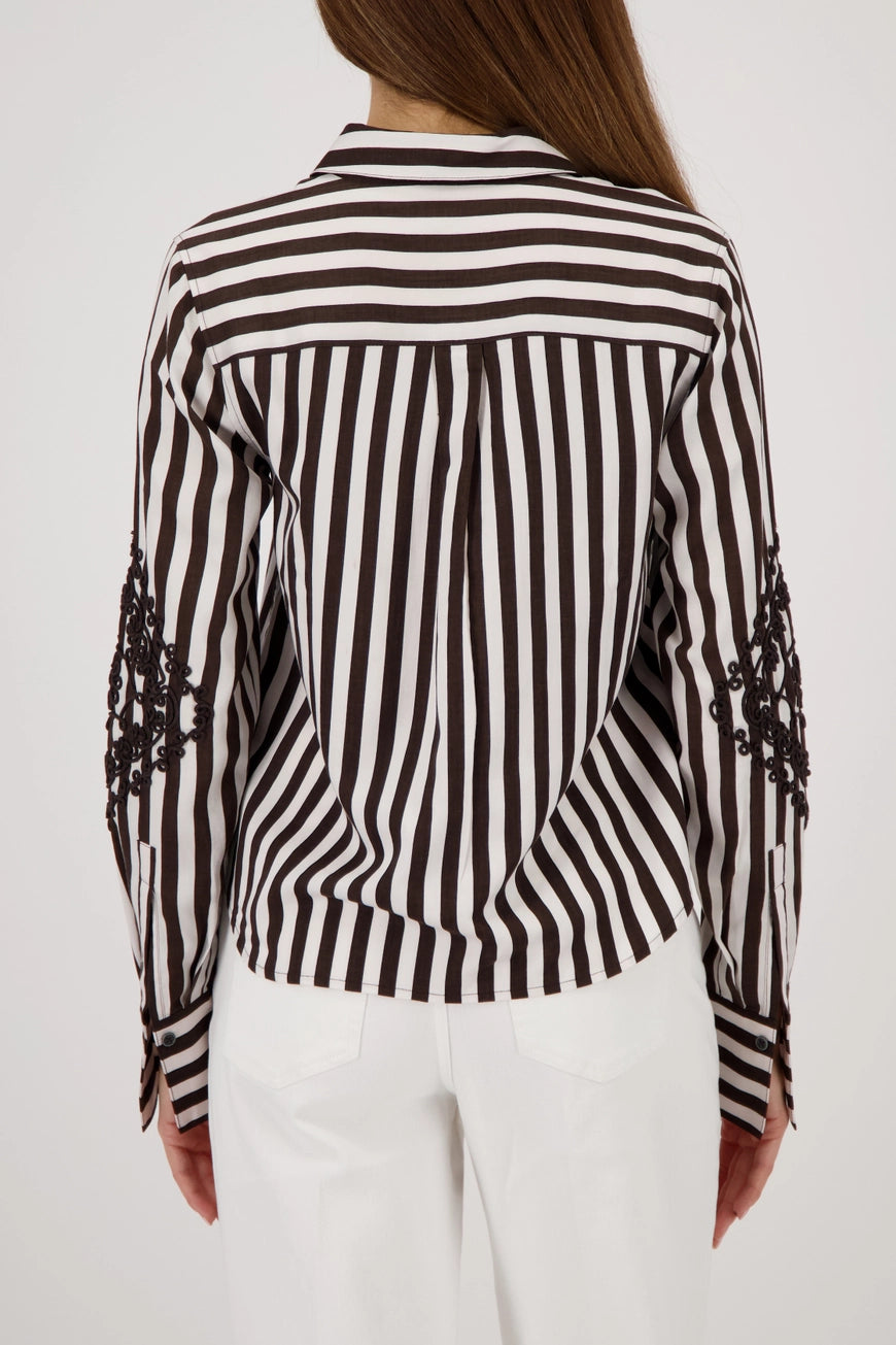 Monari braun gestreifte Bluse