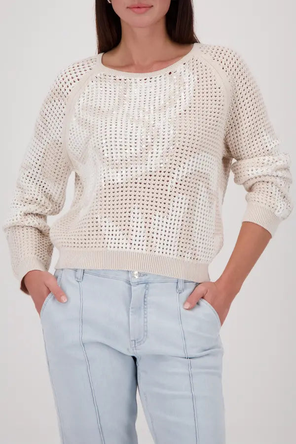 Monari Beige Ajour Pullover