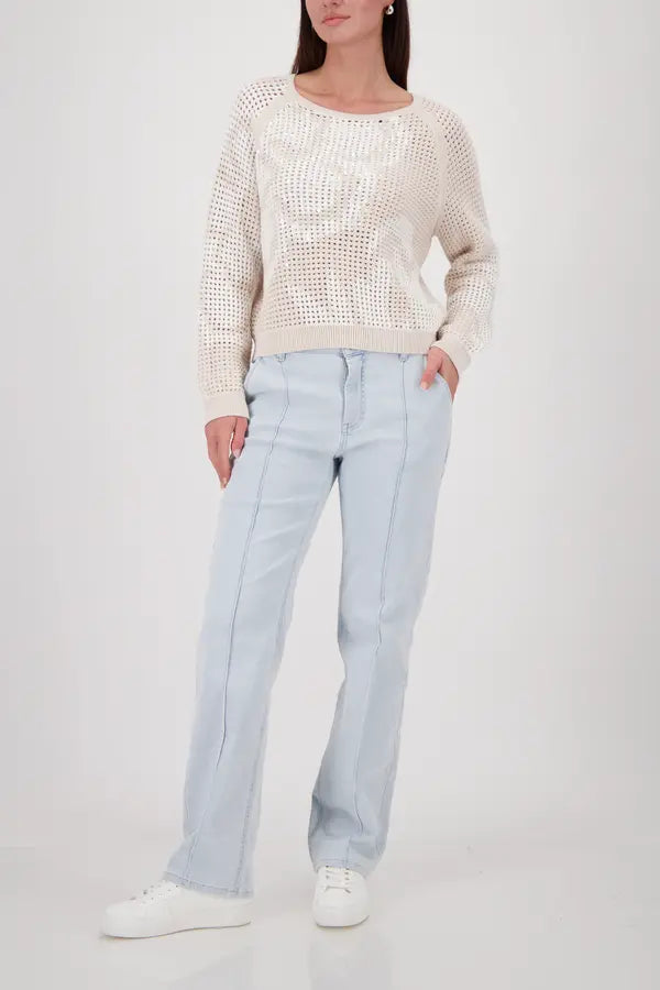 Monari Beige Ajour Pullover
