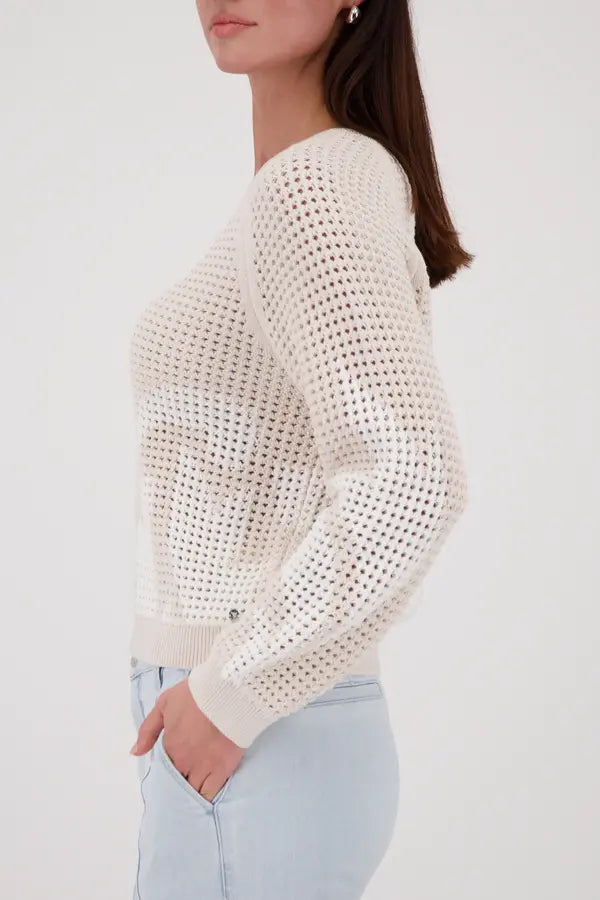 Monari Beige Ajour Pullover