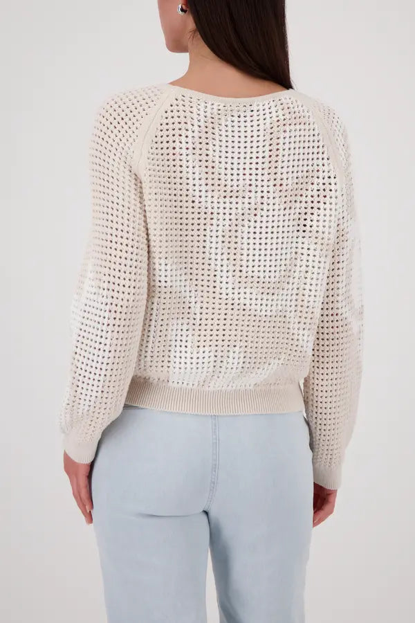 Monari Beige Ajour Pullover