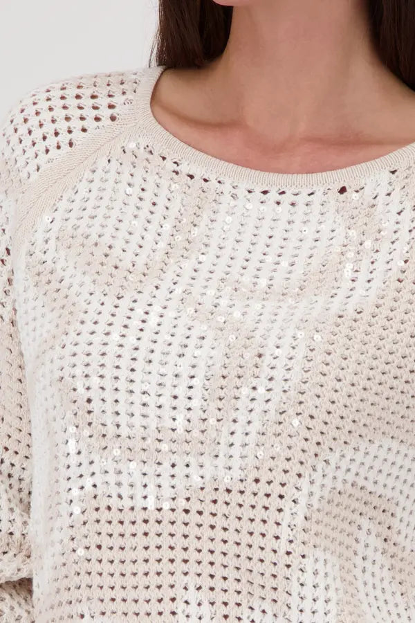 Monari Beige Ajour Pullover