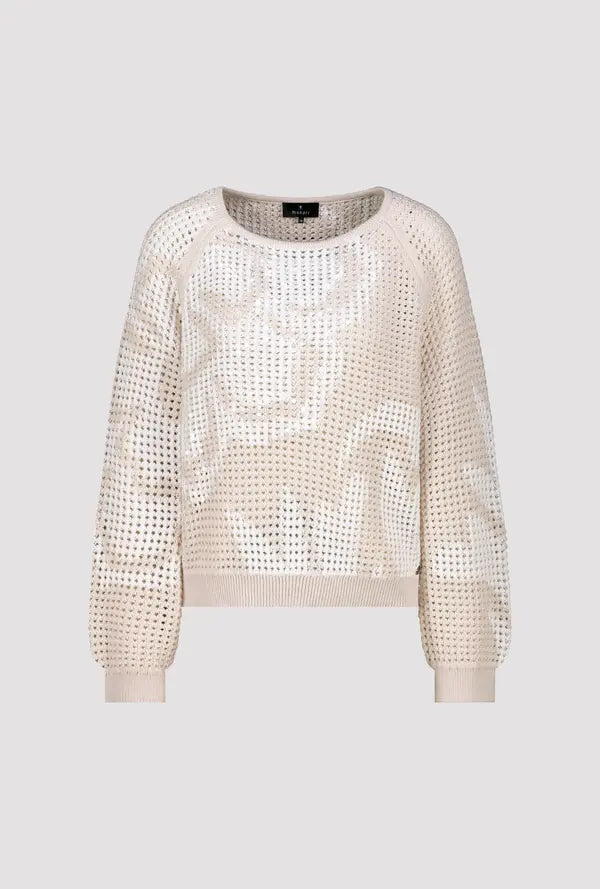 Monari Beige Ajour Pullover
