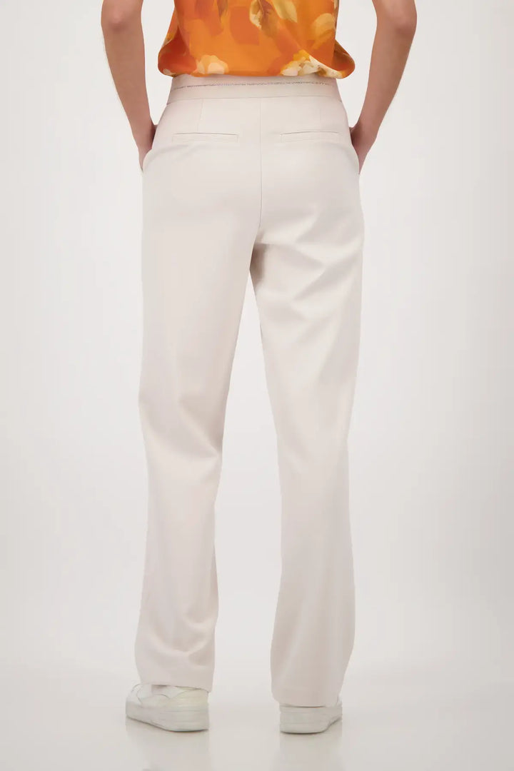 Monari Beige Jogginghose mit geradem Bein