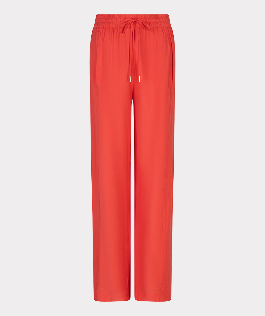 EsQualo Rote Weitbein-Hose mit elastischem Bund