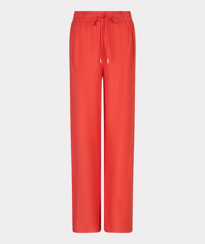EsQualo Rote Weitbein-Hose mit elastischem Bund