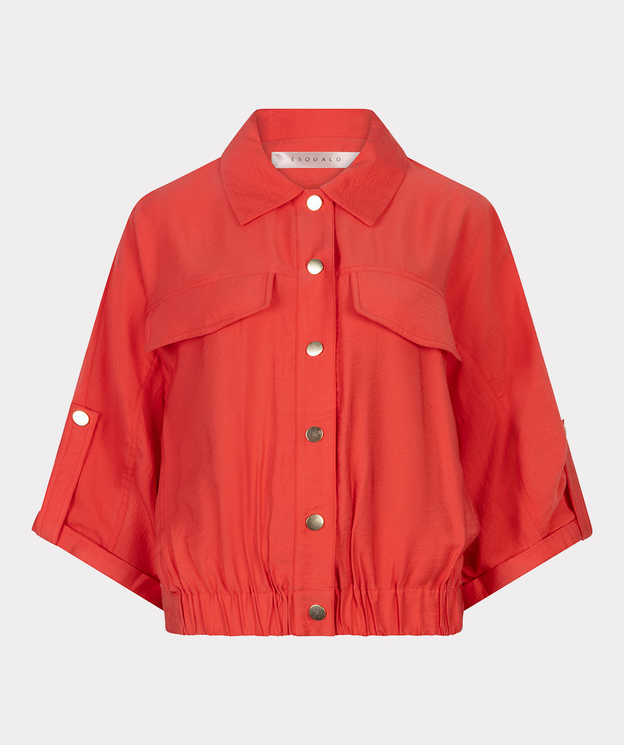 EsQualo Jacke, rot, Kurzarm, mit goldenen Knöpfen
