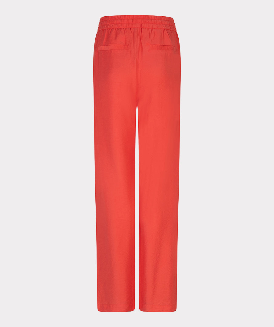 EsQualo Rote Weitbein-Hose mit elastischem Bund