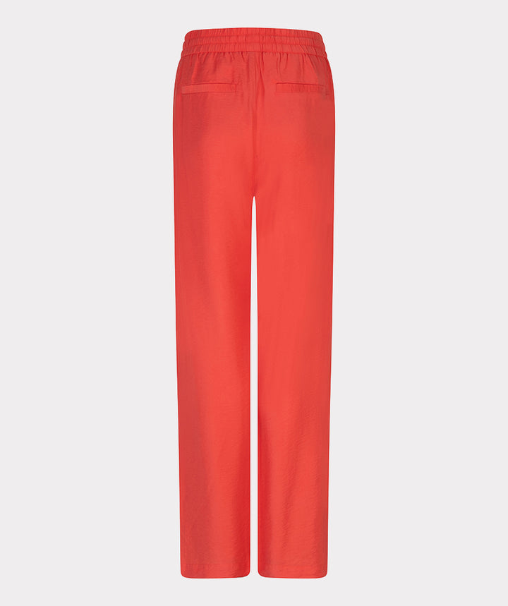 EsQualo Rote Weitbein-Hose mit elastischem Bund
