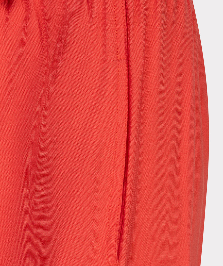 EsQualo Rote Weitbein-Hose mit elastischem Bund