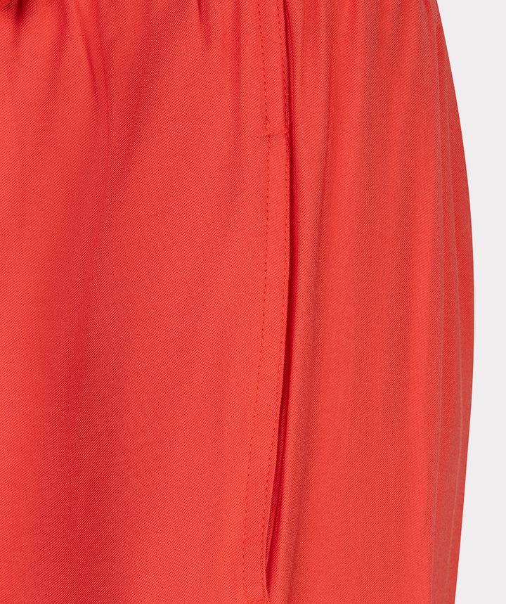 EsQualo Rote Weitbein-Hose mit elastischem Bund