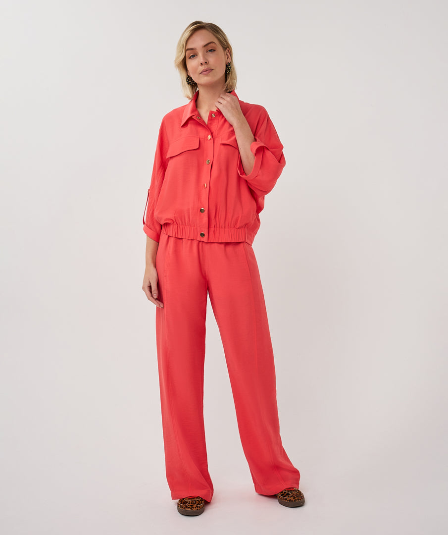 EsQualo Jacke, rot, Kurzarm, mit goldenen Knöpfen