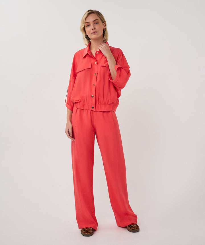 EsQualo Jacke, rot, Kurzarm, mit goldenen Knöpfen