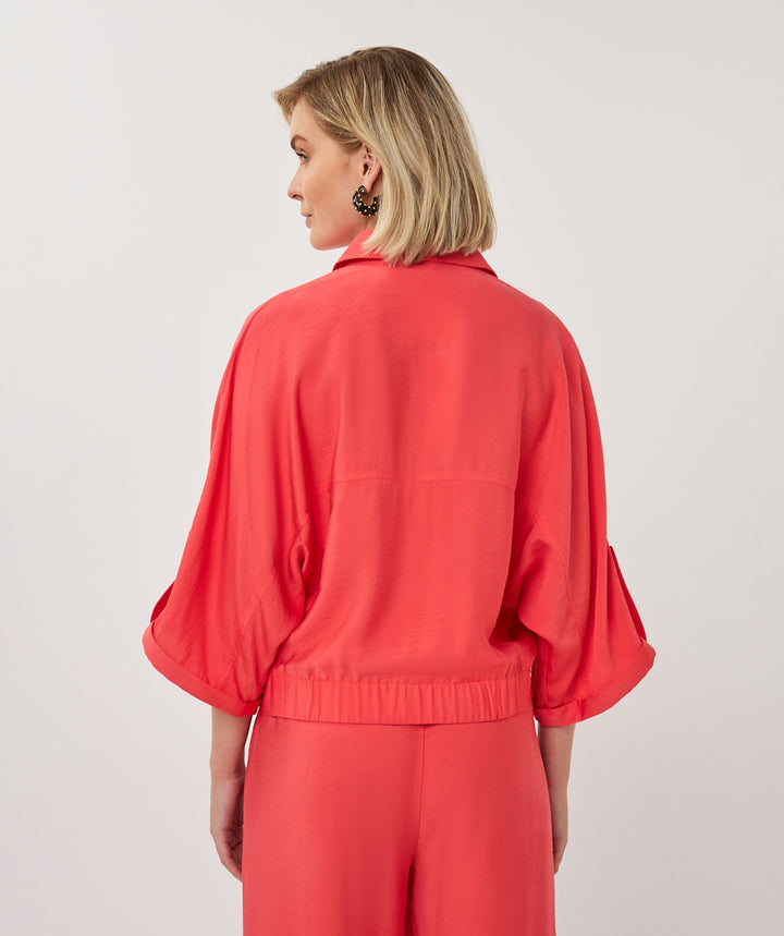 EsQualo Jacke, rot, Kurzarm, mit goldenen Knöpfen