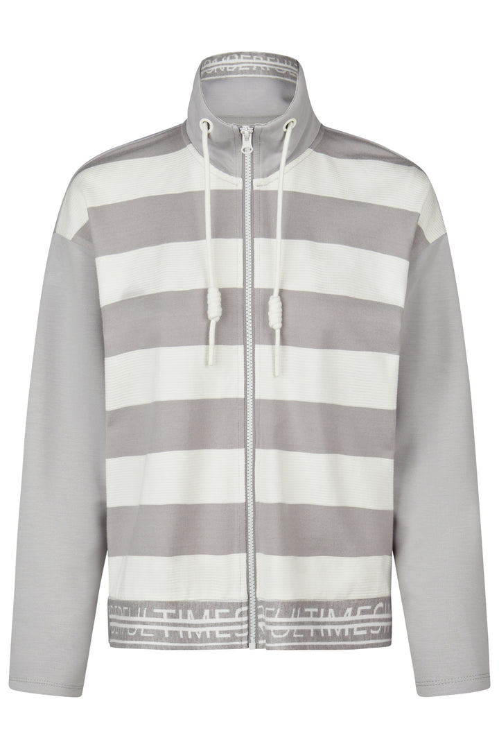 Silberne Strickjacke mit Reißverschluss von Barbara Lebek