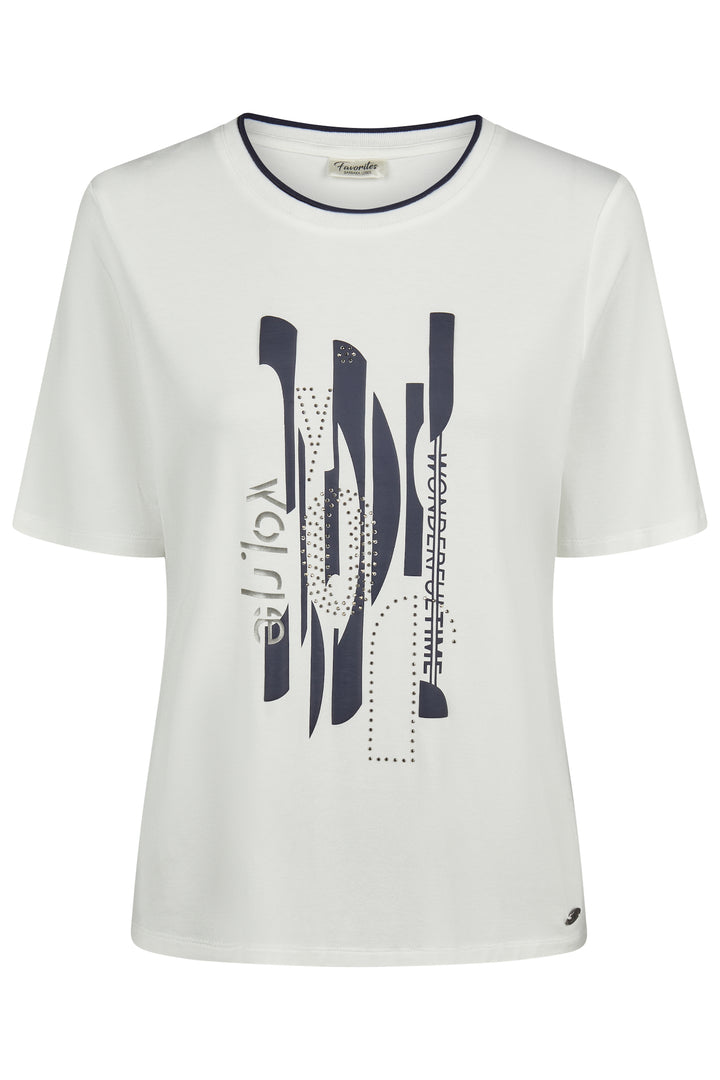 Barbara Lebek Off-White-Oberteil mit abstraktem Print