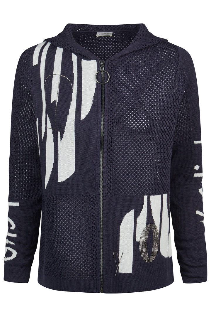 Barbara Lebek Marineblaue Jacke mit Reißverschluss