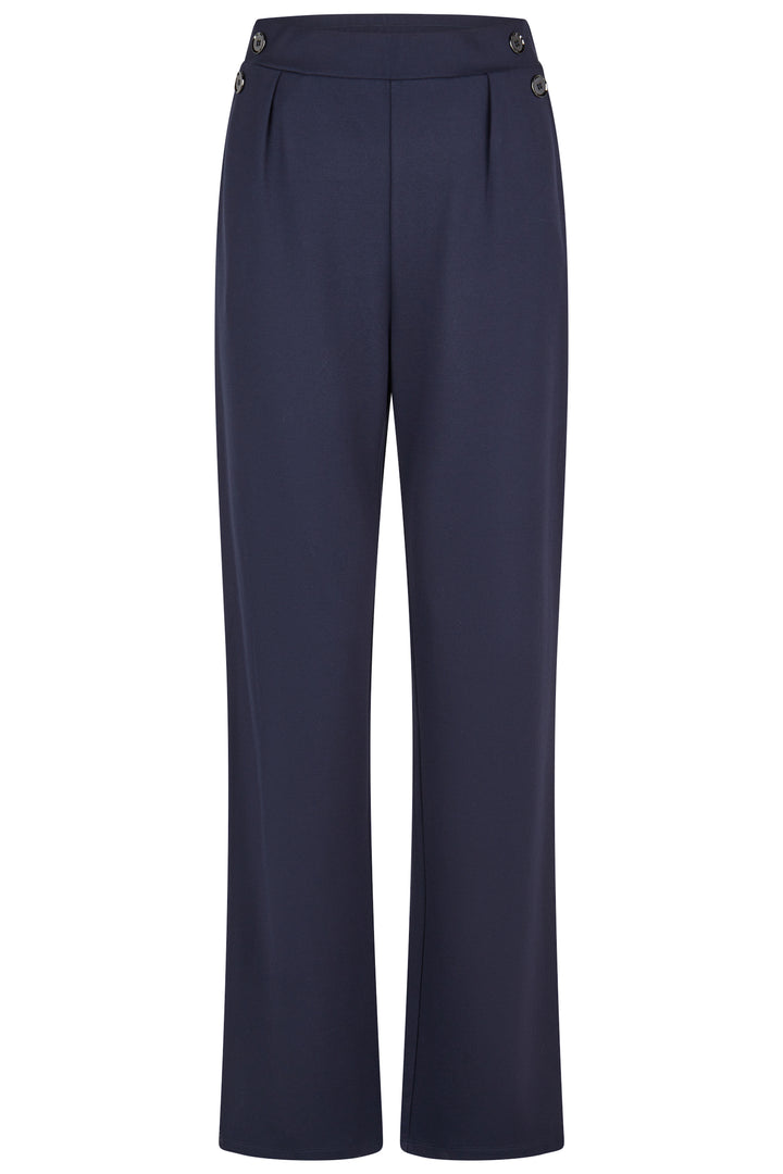 Barbara Lebek Marineblaue Hose mit Knopfdetail