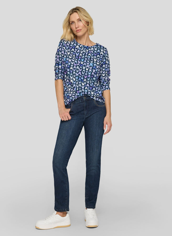 Rabe Navy Butterfly Print Shirt