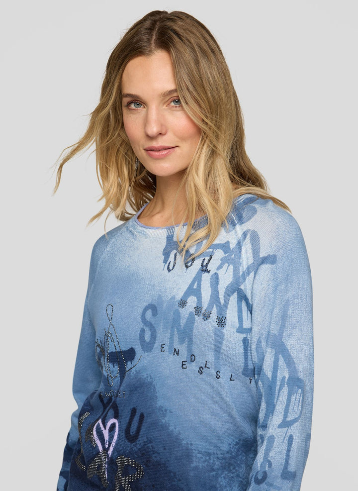 Rabe Navy Pullover mit Schriftzug