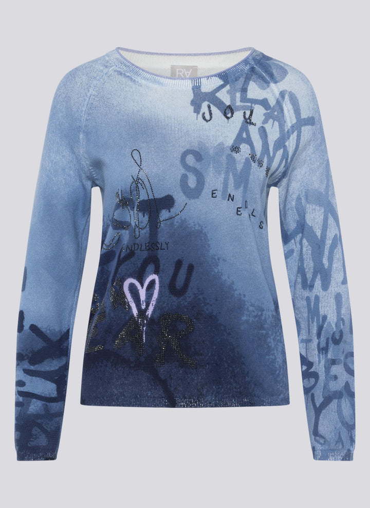 Rabe Navy Pullover mit Schriftzug