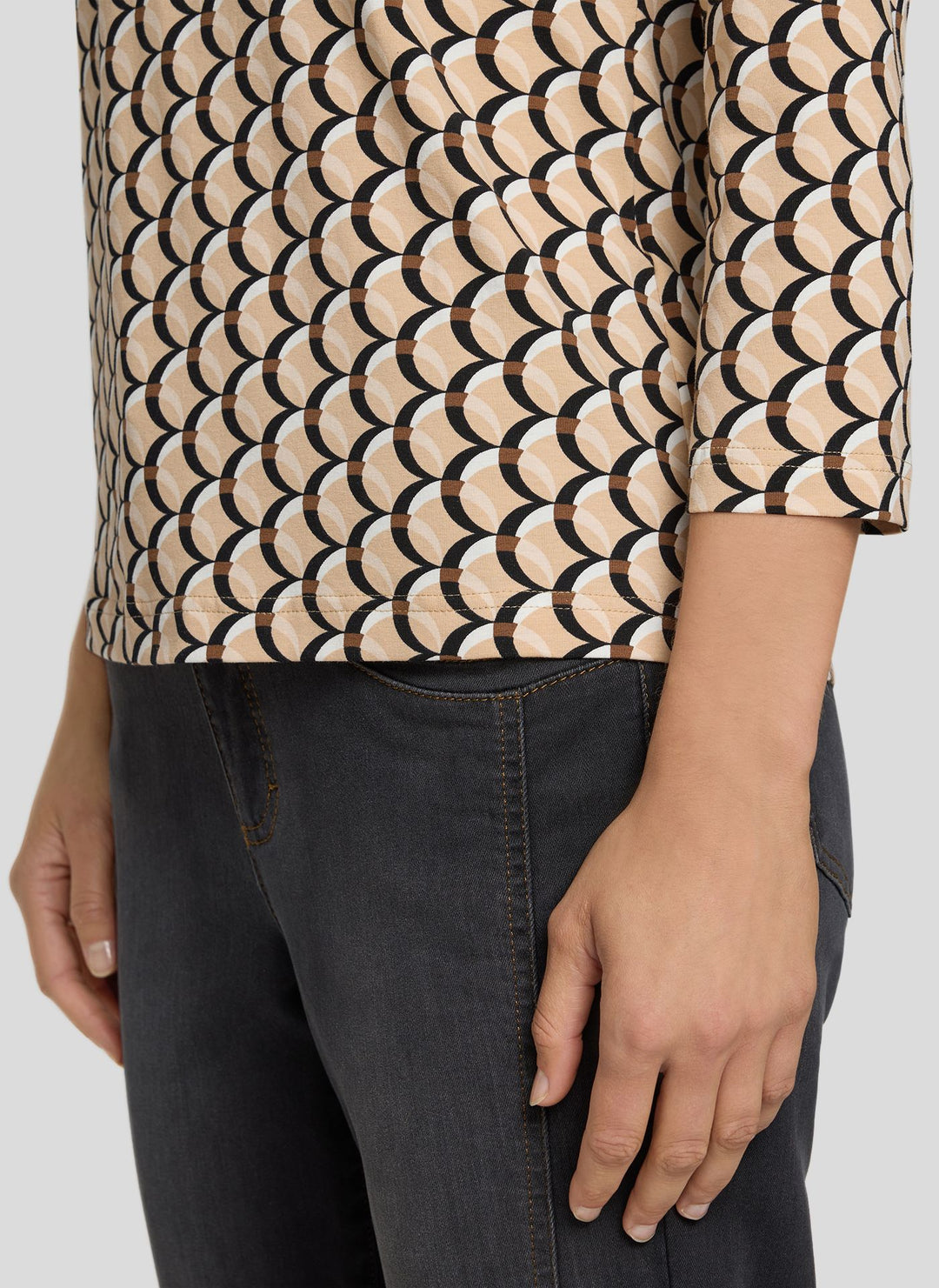Rabe Brown Langarmshirt mit grafischem Muster