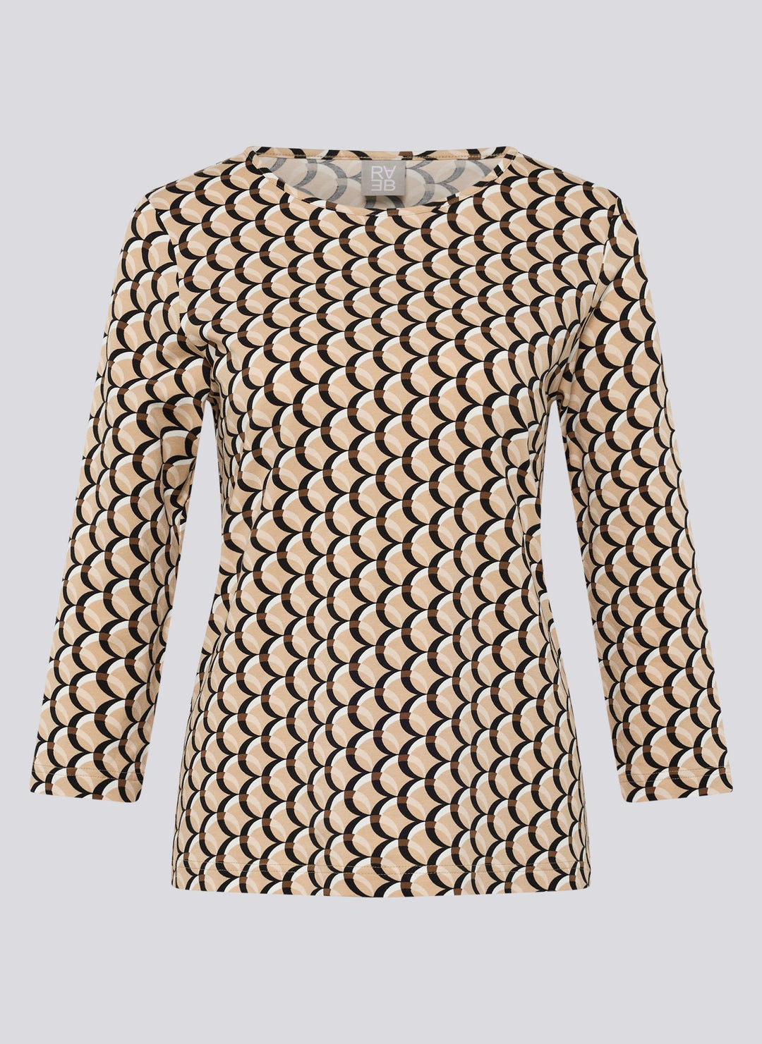 Rabe Brown Langarmshirt mit grafischem Muster