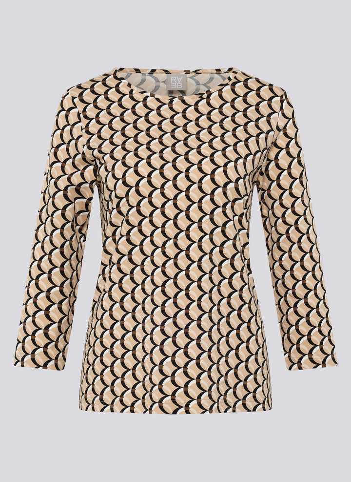 Rabe Brown Langarmshirt mit grafischem Muster