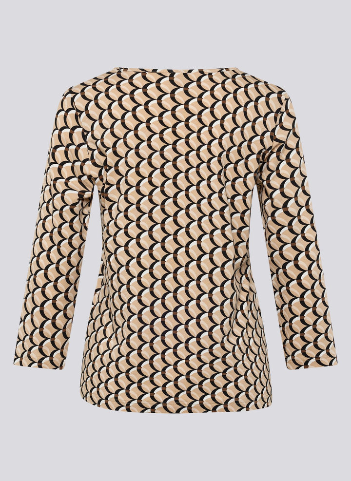 Rabe Brown Langarmshirt mit grafischem Muster