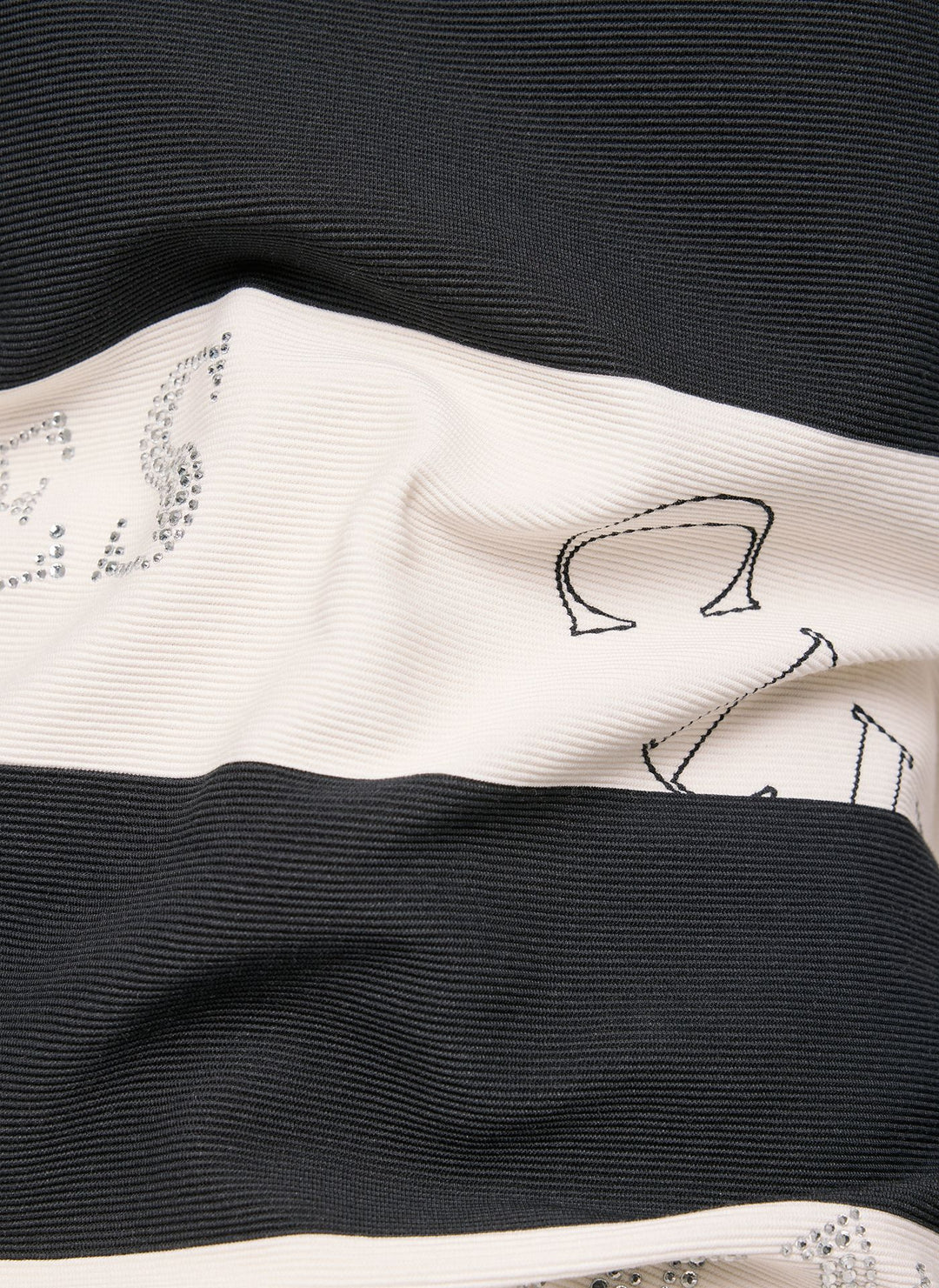 Rabe Beige gestreifter Rundhalspullover