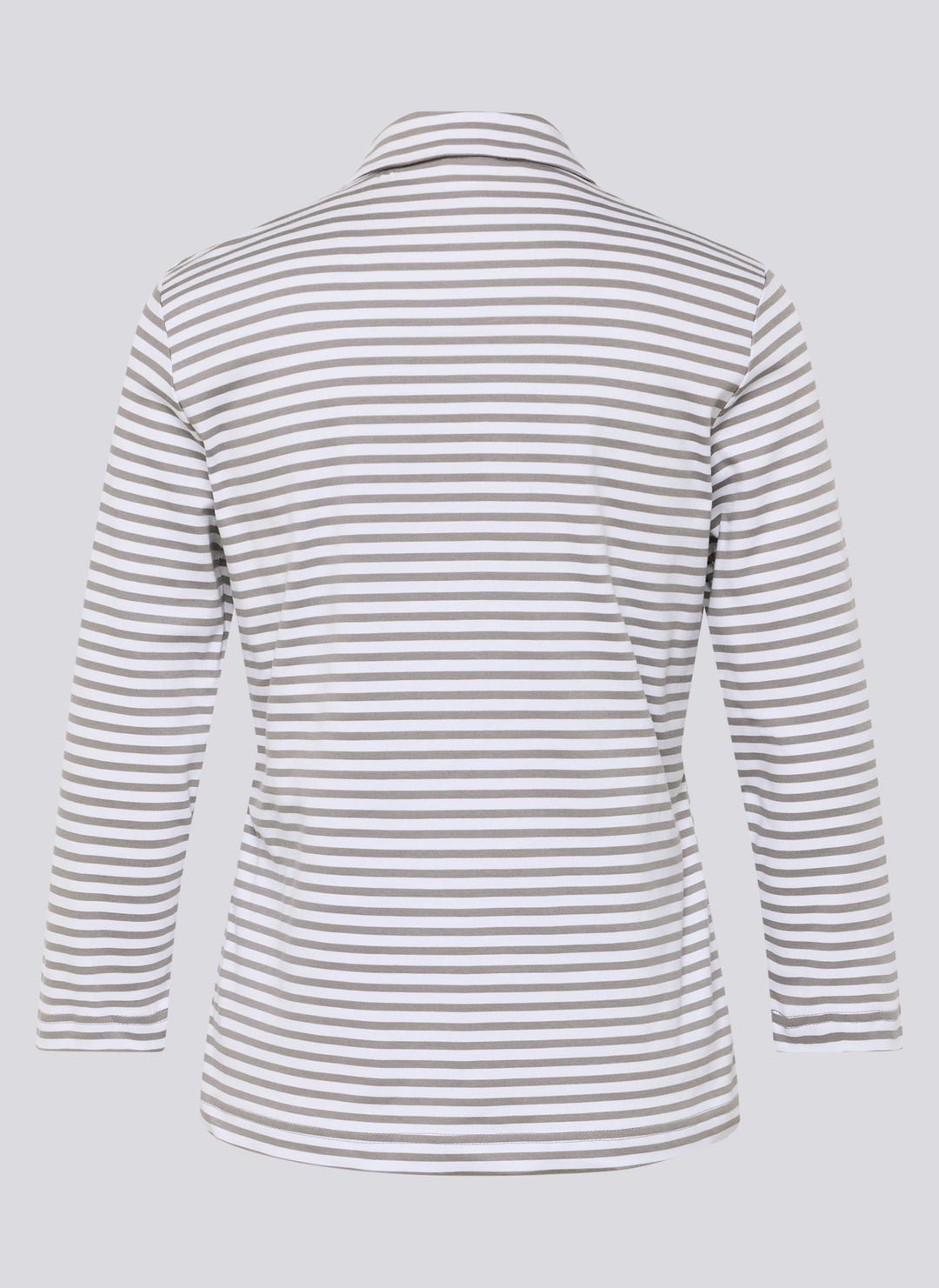 Rabe grau gestreiftes Polo-Sweatshirt mit Reißverschluss
