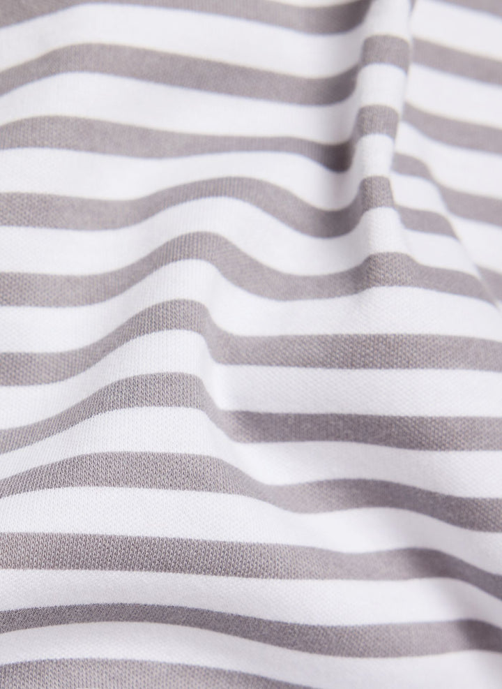 Rabe grau gestreiftes Polo-Sweatshirt mit Reißverschluss