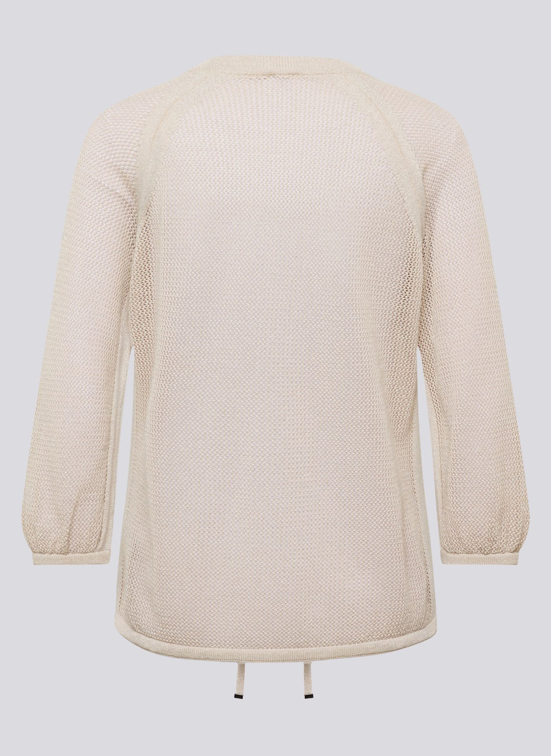 Rabe Beige Textured Knit Zip Cardigan