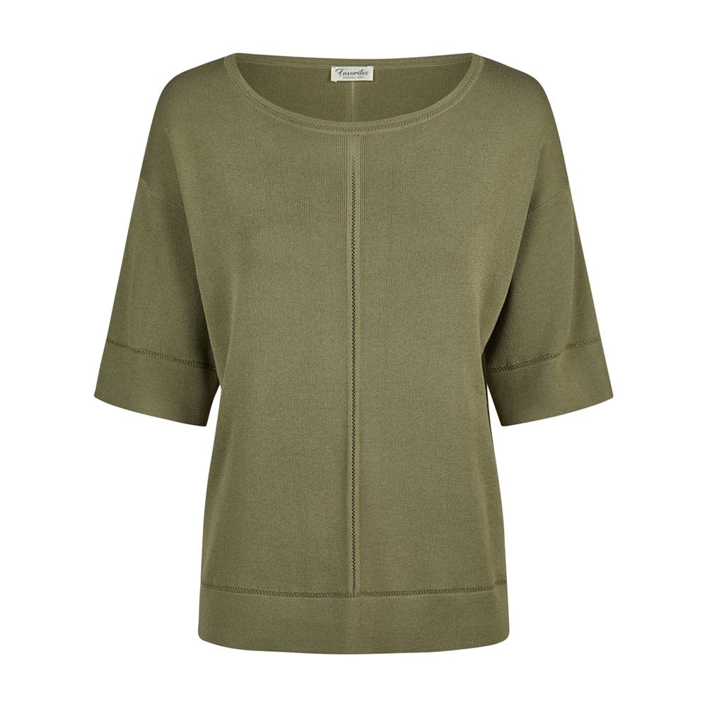 Barbara Lebek Khaki Jumper With Stitch Detail