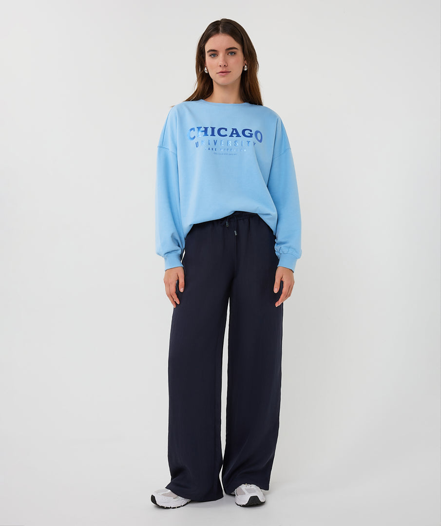 EsQualo Blue 'Chicago' bedruckter Pullover