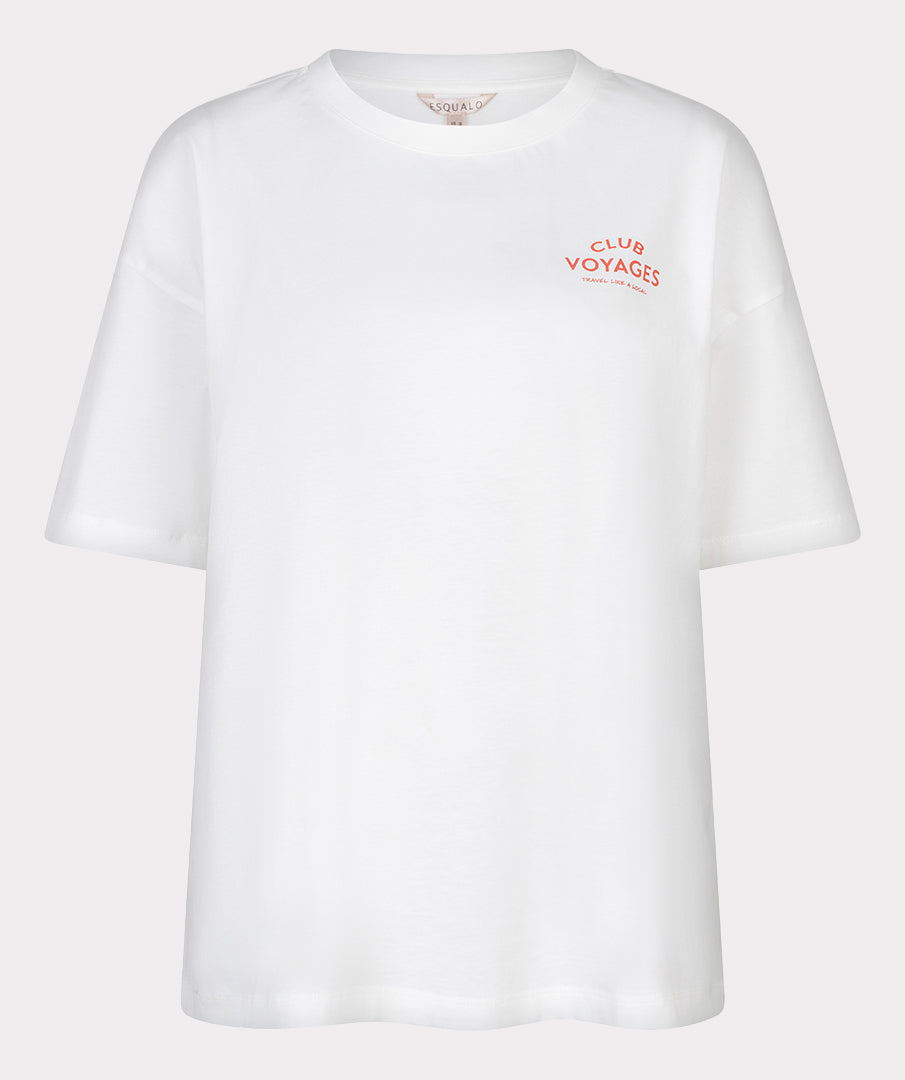 Esqualo Off White 'Club Voyages' bedrucktes Top