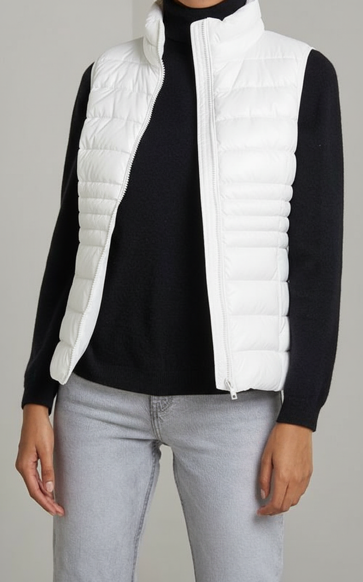 Leichte Metallic-Daunenweste