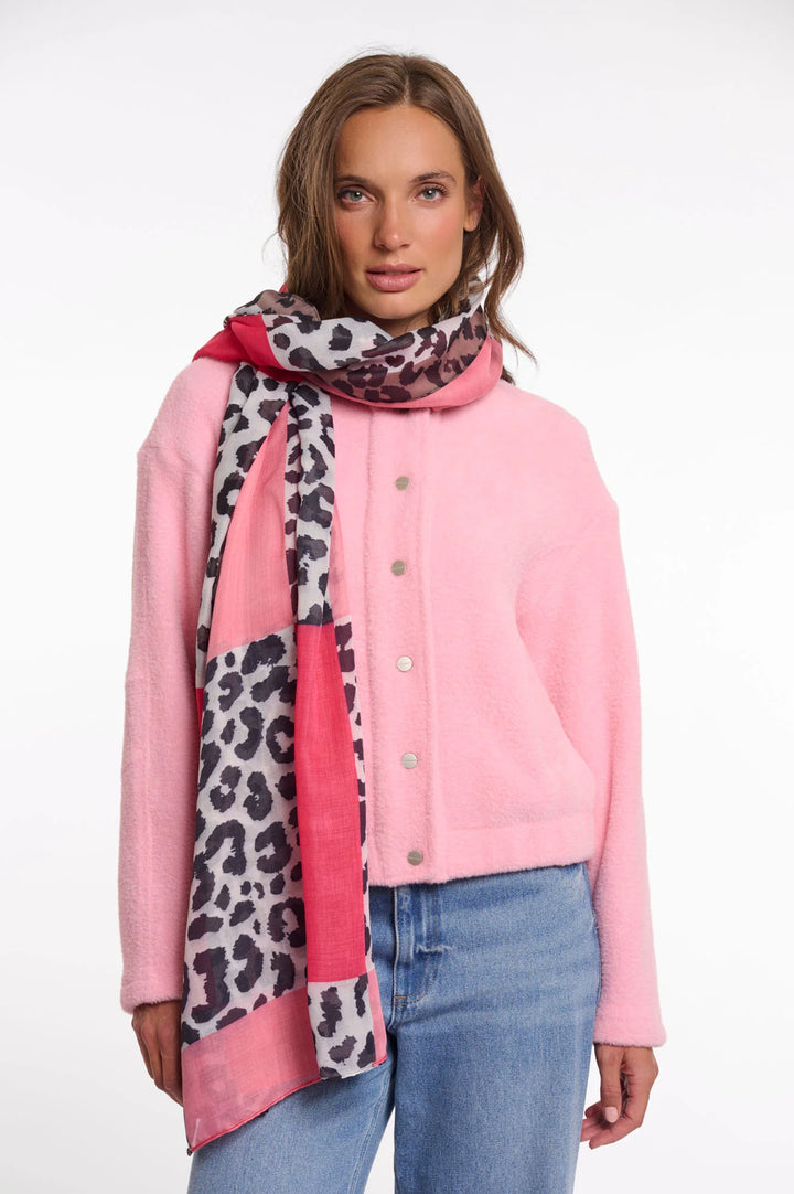 Rino & Pelle Avra ​​Schal mit Leopardenmuster und Farbblock-Design