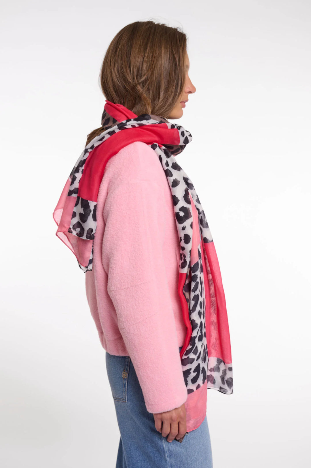 Rino & Pelle Avra ​​Schal mit Leopardenmuster und Farbblock-Design