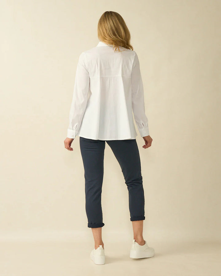 Decollage Weißes Klassisches Baumwollhemd