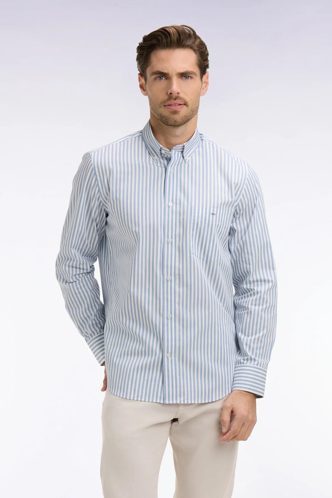 Eden Park Striped Straight Cut Shirt, Blue