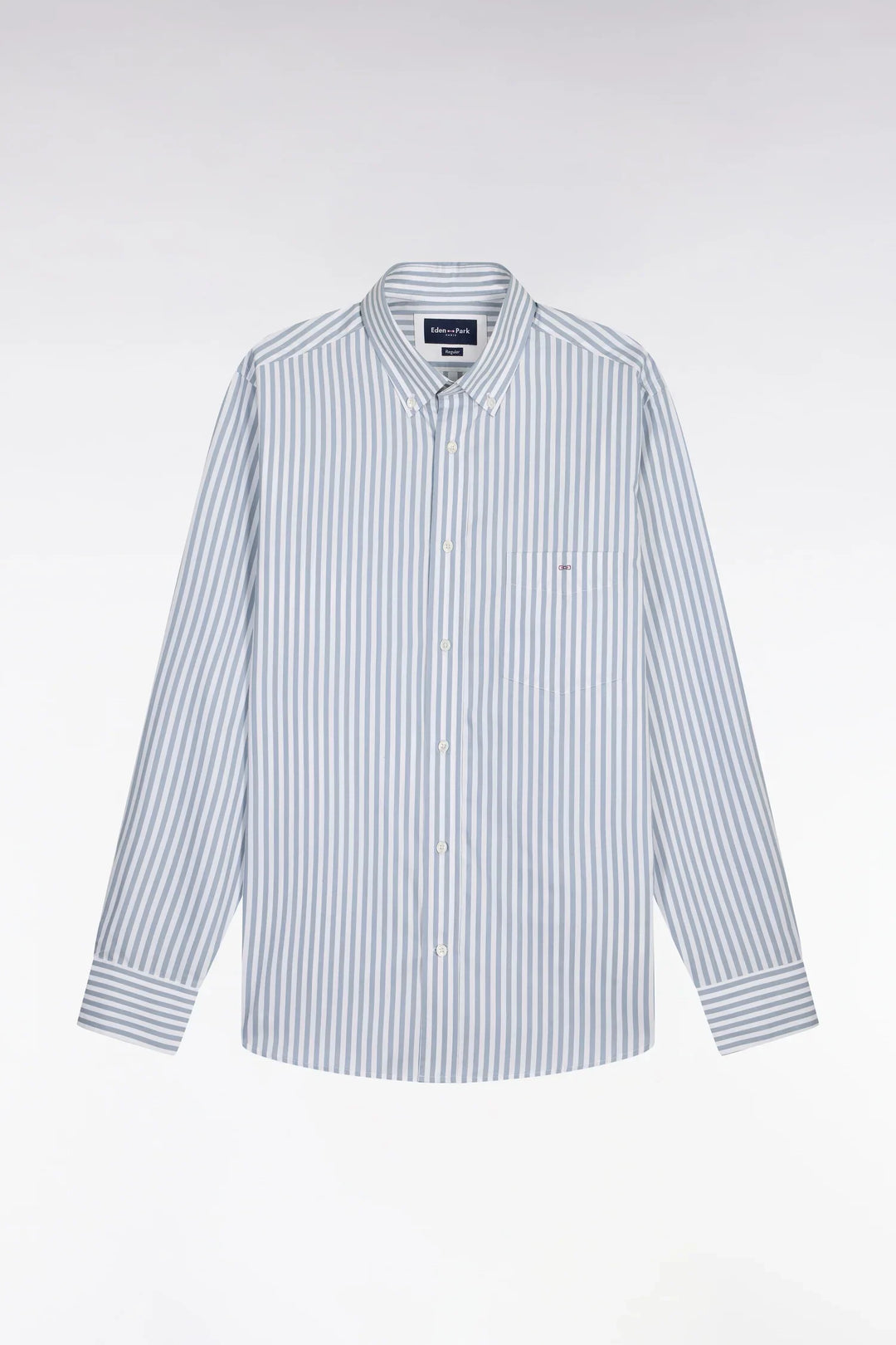 Eden Park Striped Straight Cut Shirt, Sky Blue