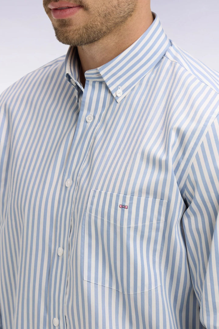 Eden Park Striped Straight Cut Shirt, Blue