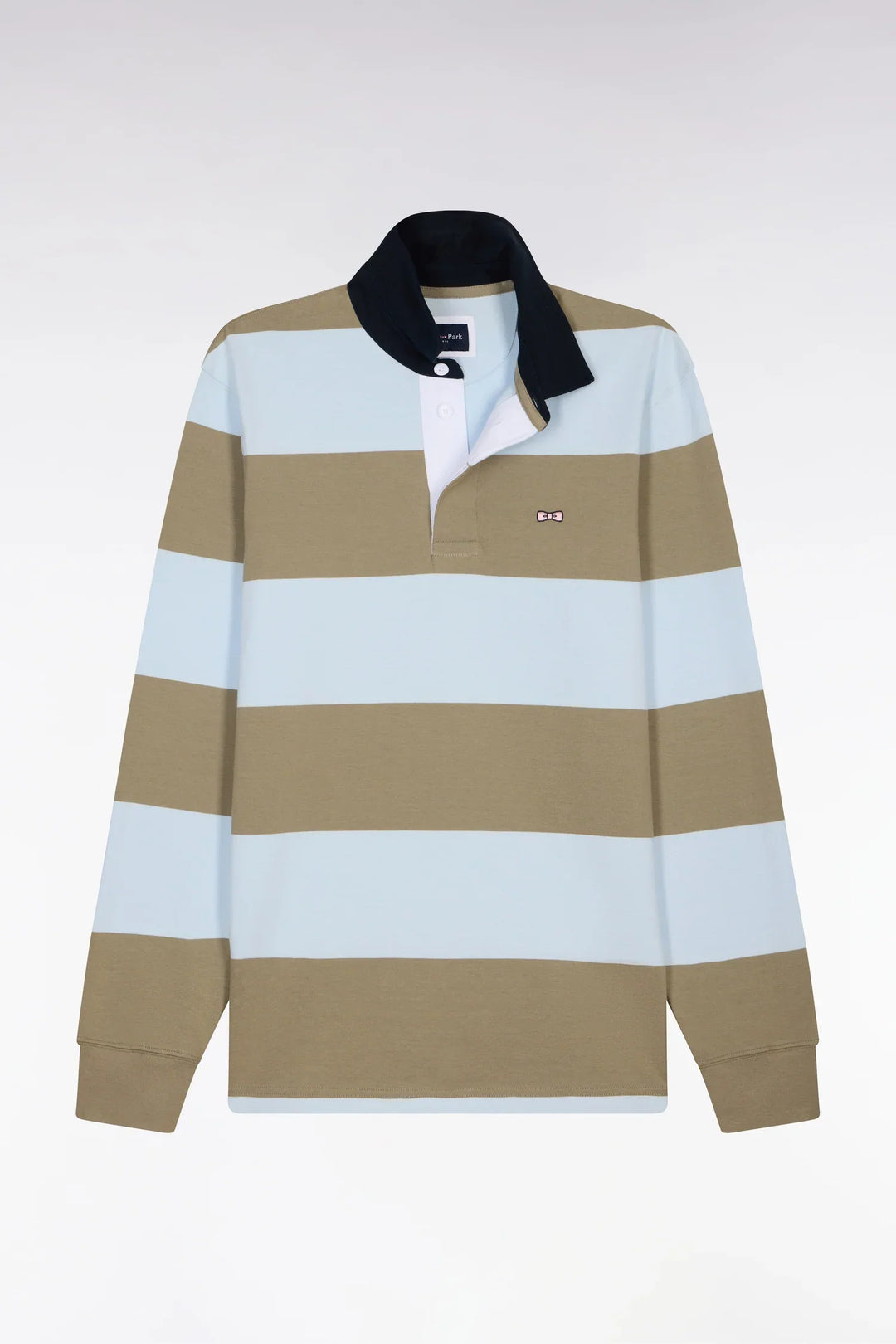 Eden Park Sky Blue & Khaki Long-Sleeved Rugby Shirt
