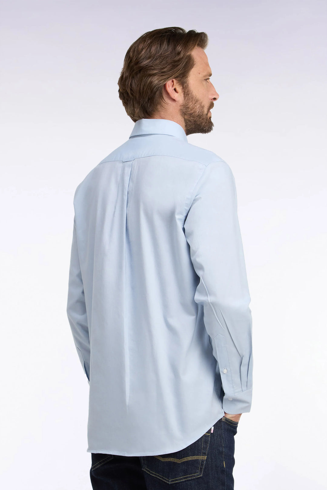 Eden Park Plain Straight Cut Oxford Shirt, Blue