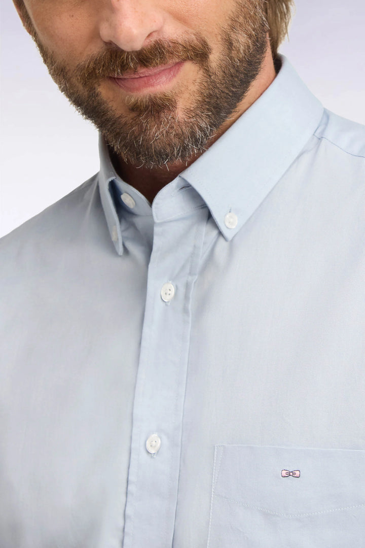Eden Park Plain Straight Cut Oxford Shirt, Blue