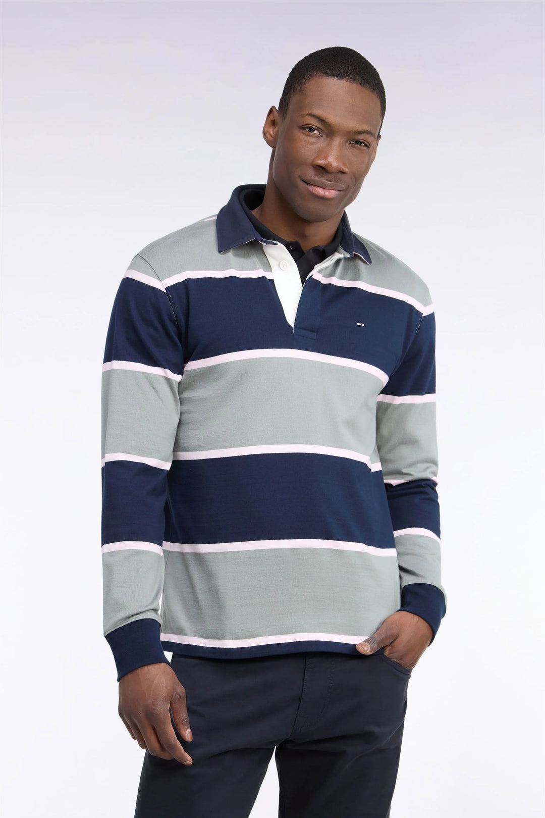 Eden Park Long Sleeved Striped Jersey, Khaki