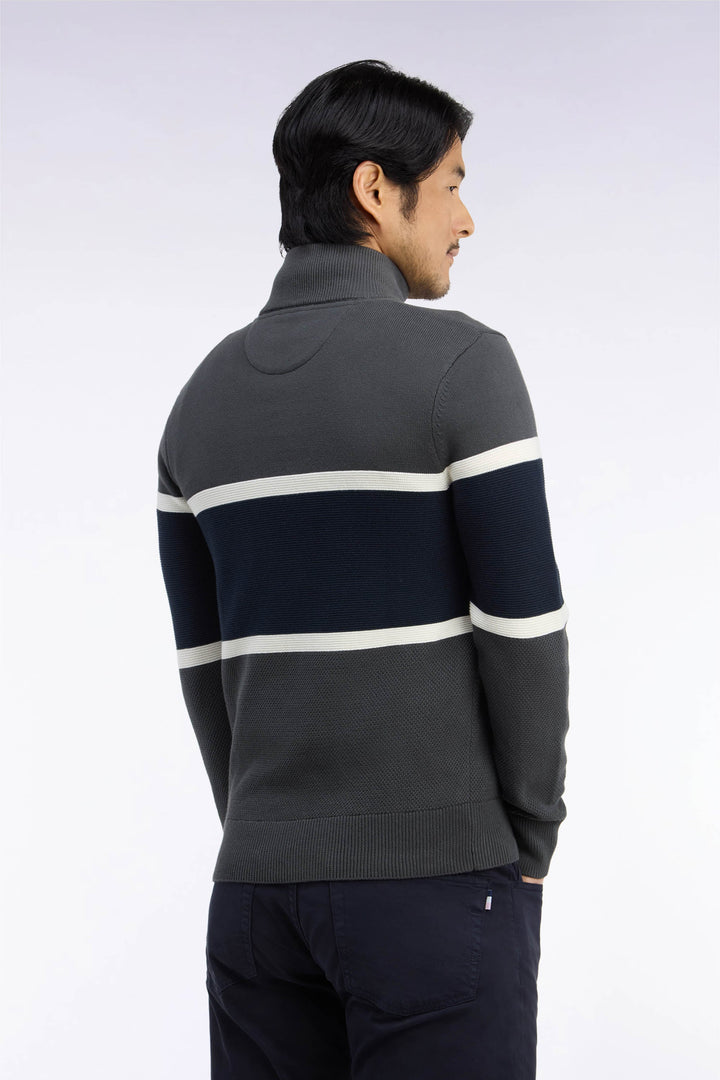 Eden Park Cotton Trucker Neck Sweater, Khaki
