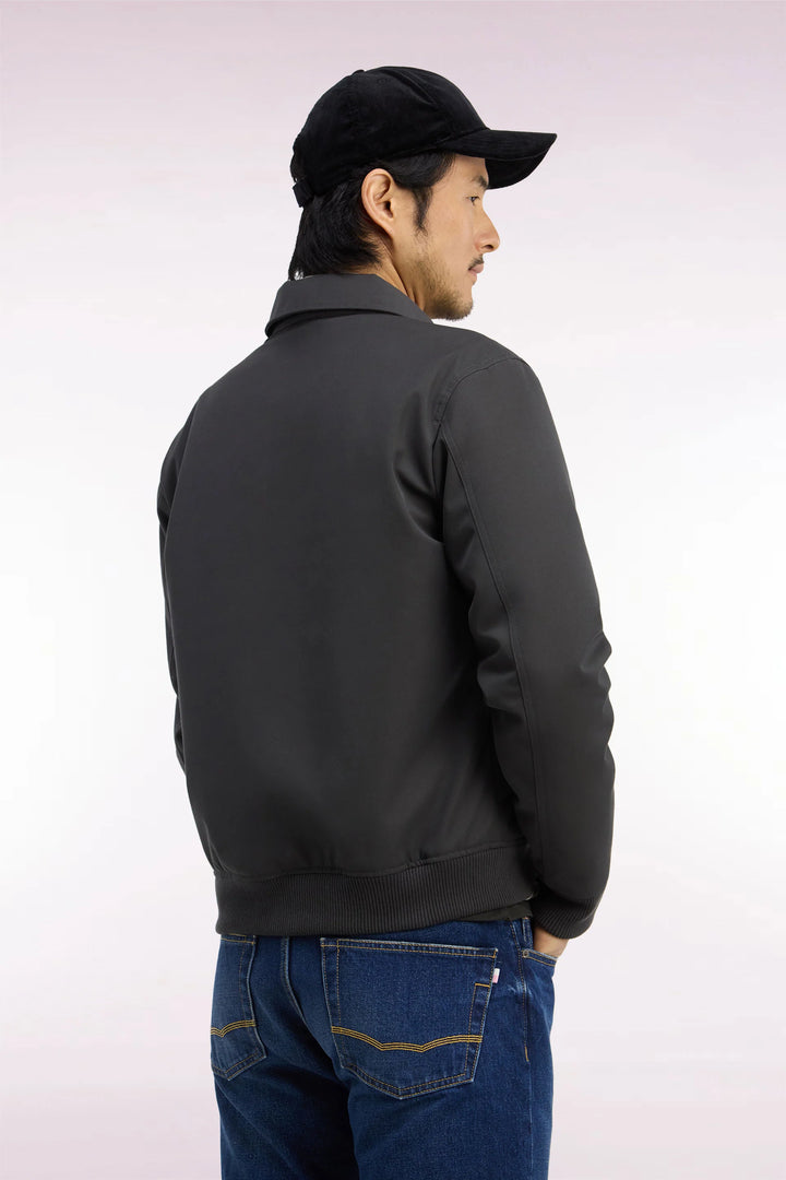 Eden Park Straight Cut Nylon Jacket with Ribbed Edges, Khaki